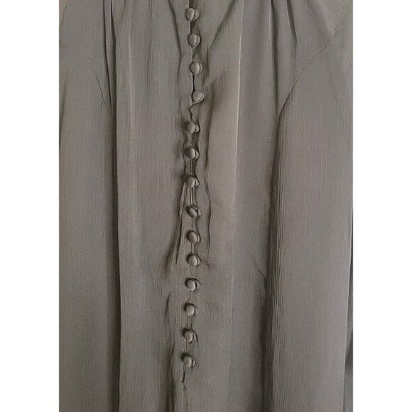 Joie Women's Balloon Sleeve Dress Sheer Black Small NWOT Dark Academia Button Up - Picture 4 of 11